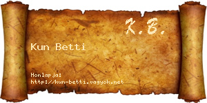 Kun Betti névjegykártya
